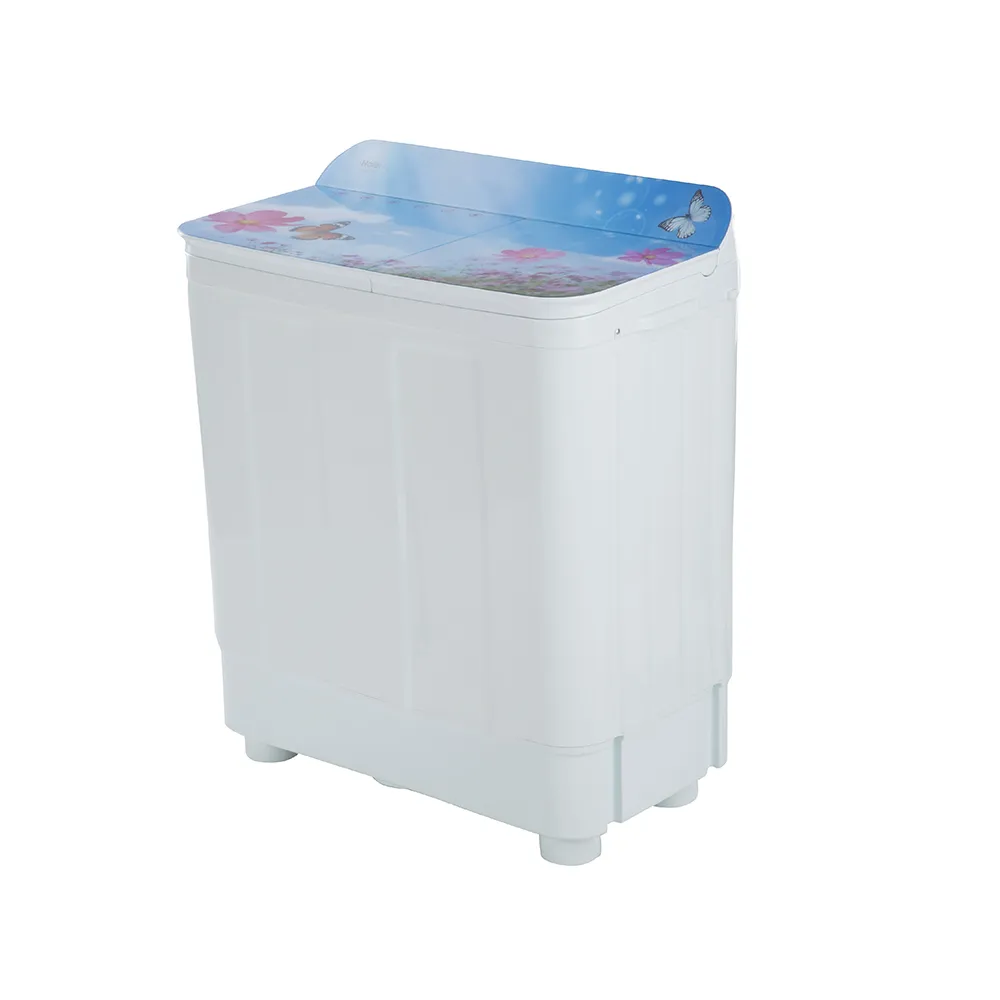 Haier Toughened Glass Lid 9.5 Kg  Semi Automatic Washing Machine HTW95-178